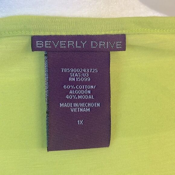 Ladies Beverly Drive Semi Sheer Striped Short Sleeve Round Neck T-Shirt ~ 1X - Picture 5 of 5